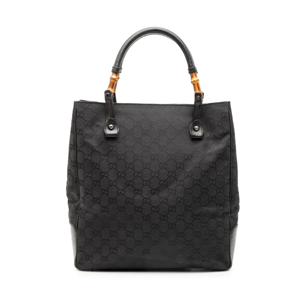 Gucci Vintage Women's Black Vintage Handbags, One Size, Pre-Owned Bamboo Handle Tote Bag