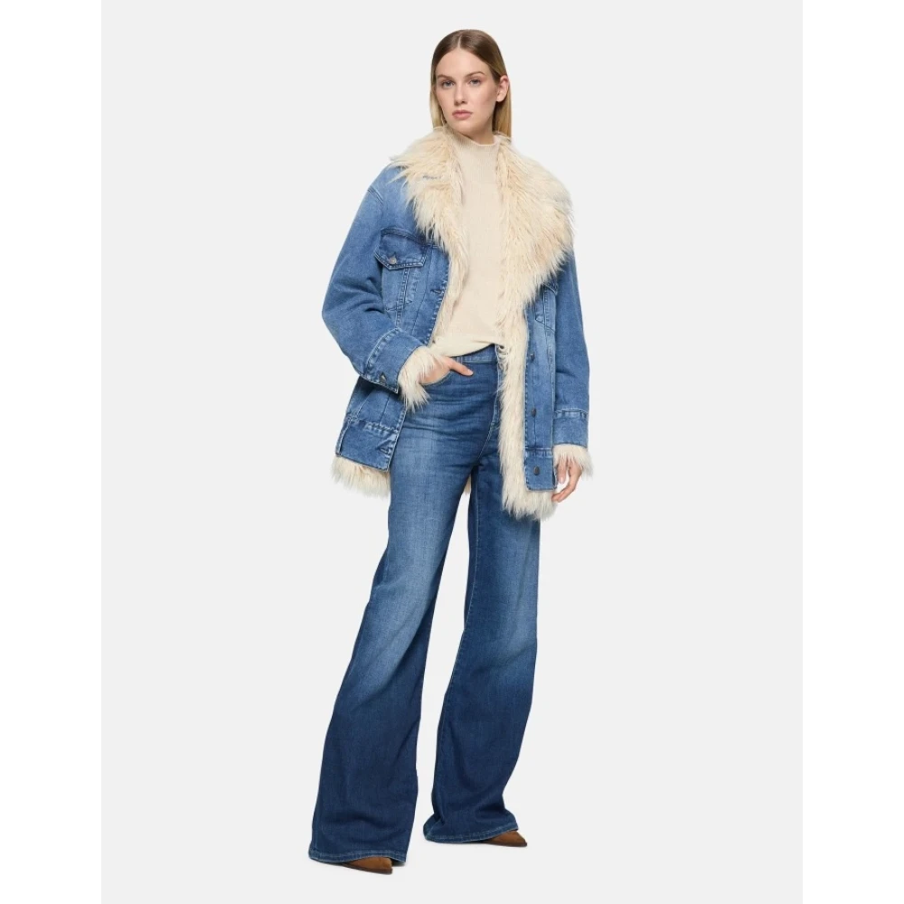 Dondup Wijde Pijp Denim Jeans Blue Dames