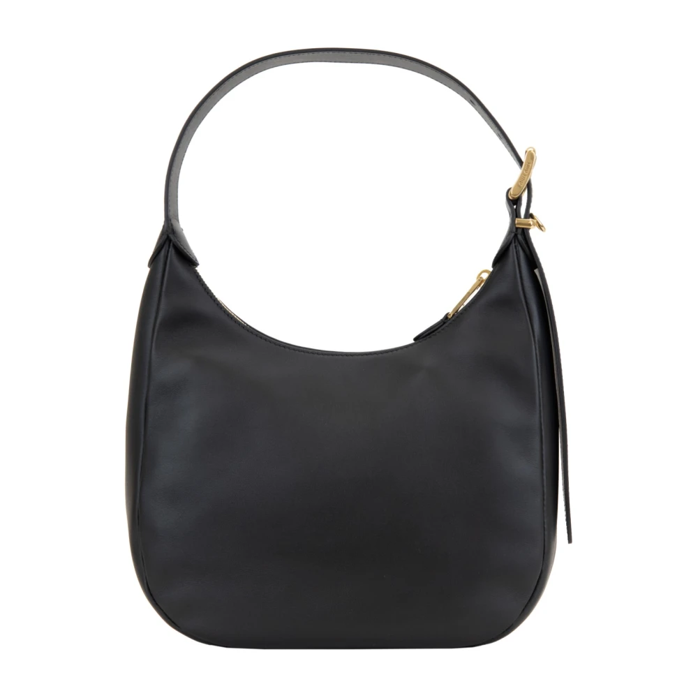Miu Leren Schoudertas met Rits Black Dames