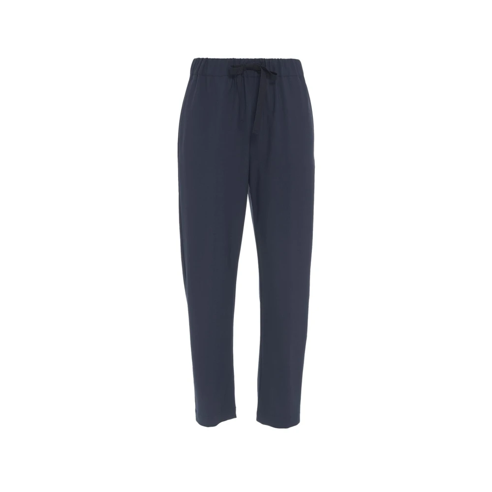 Semicouture Blauwe Tapered Wolmix Casual Broek Blue Dames