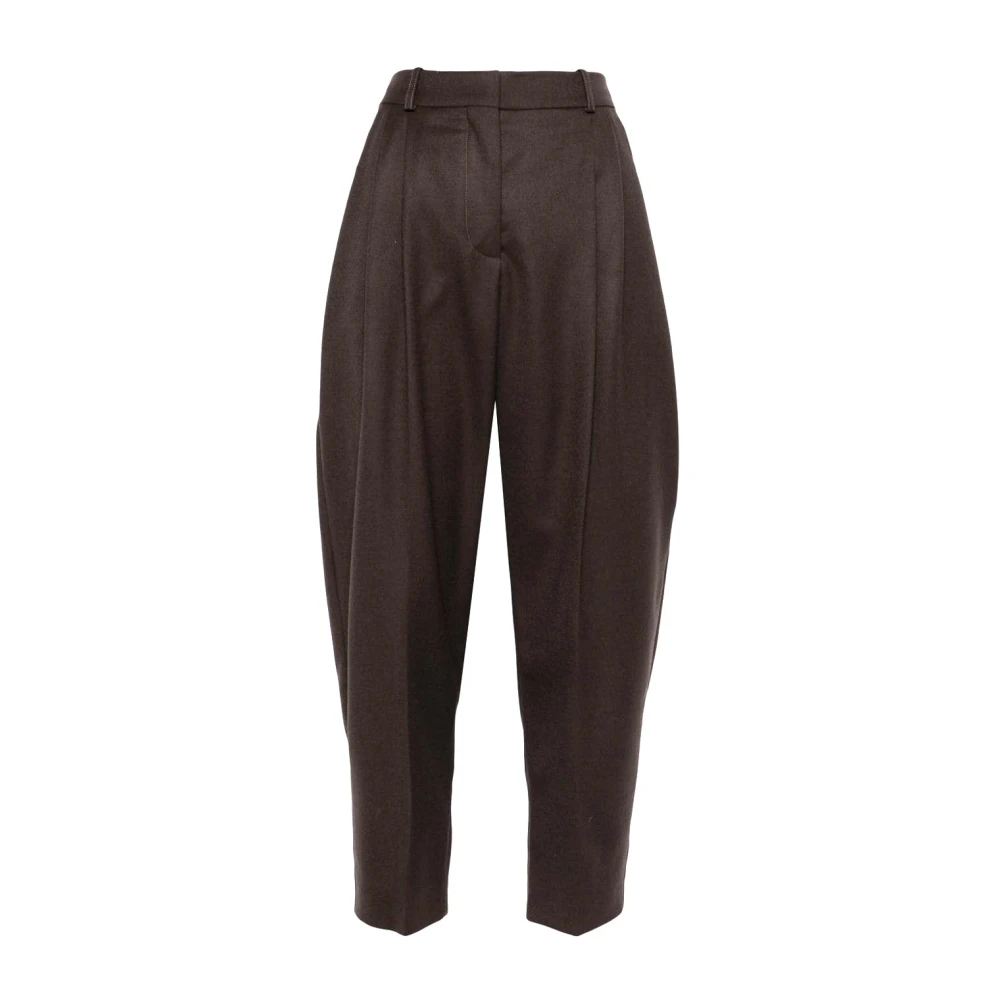 Stella Mccartney Iconische cropbroek van biologische wol Brown Dames