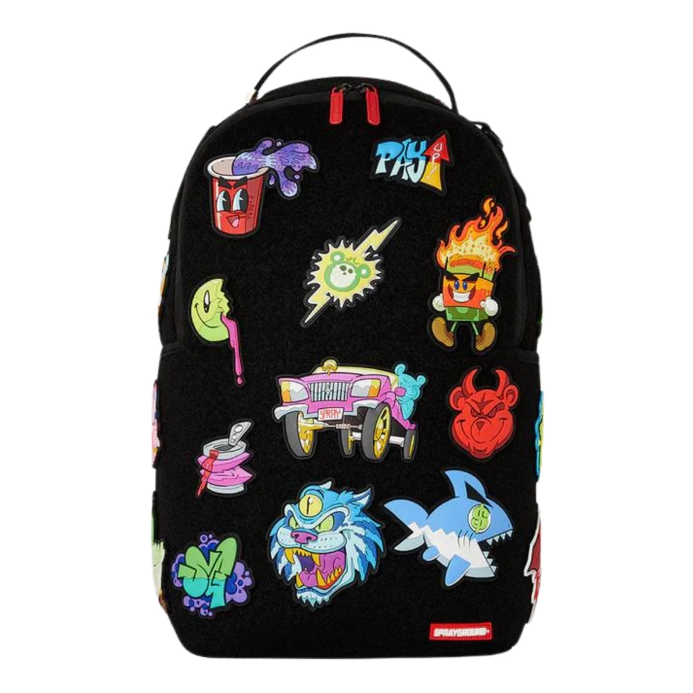 Sprayground Zwart Dlx-Special Velcro Patch Rugzak Black Unisex