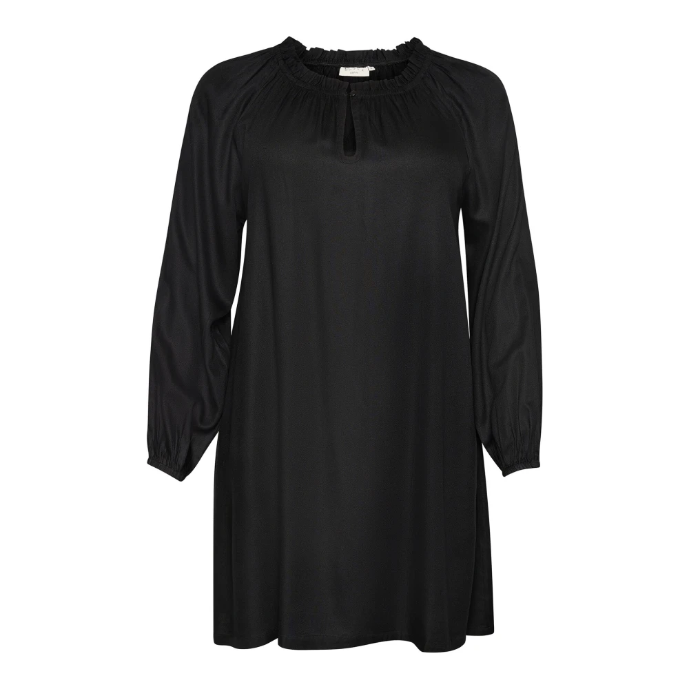 Kaffe Curve Zwart Diep Lange Mouw Jurk Black Dames
