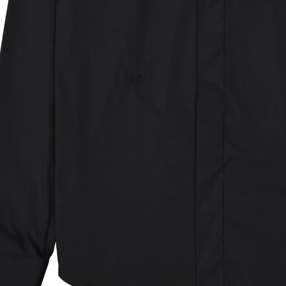 Dior Geborduurd Bijenkatoenen Overhemd Black Heren