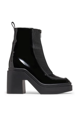 Elegant lack ankelboot med dragkedja
