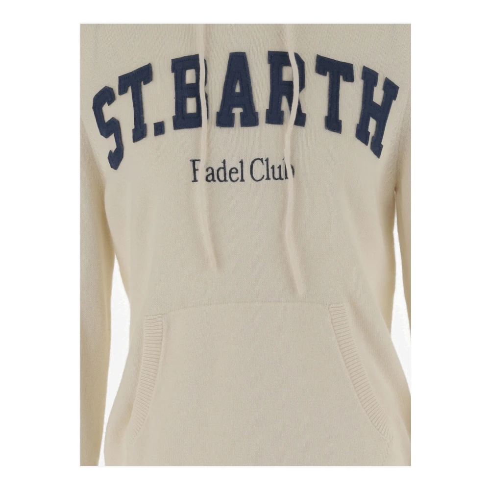 MC2 Saint Barth Wolmix Logo Gebreide Sweatshirt White Heren