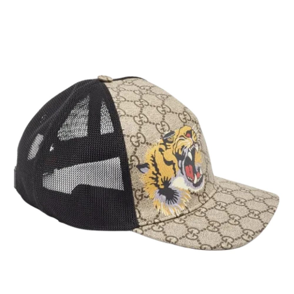 Gucci Vintage Pre-owned Coated canvas hats Beige Dames