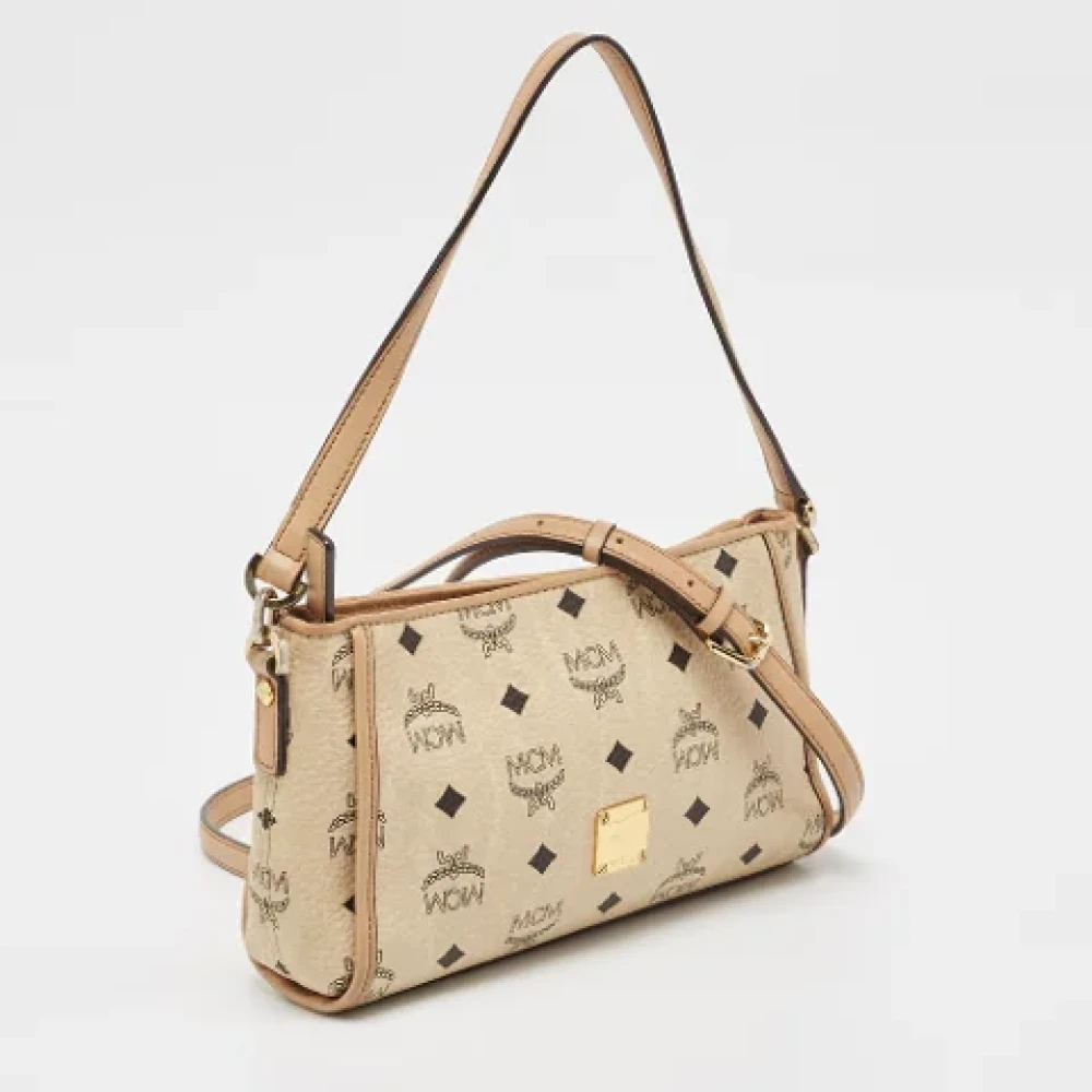 MCM Pre-owned Leather shoulder-bags Beige Dames