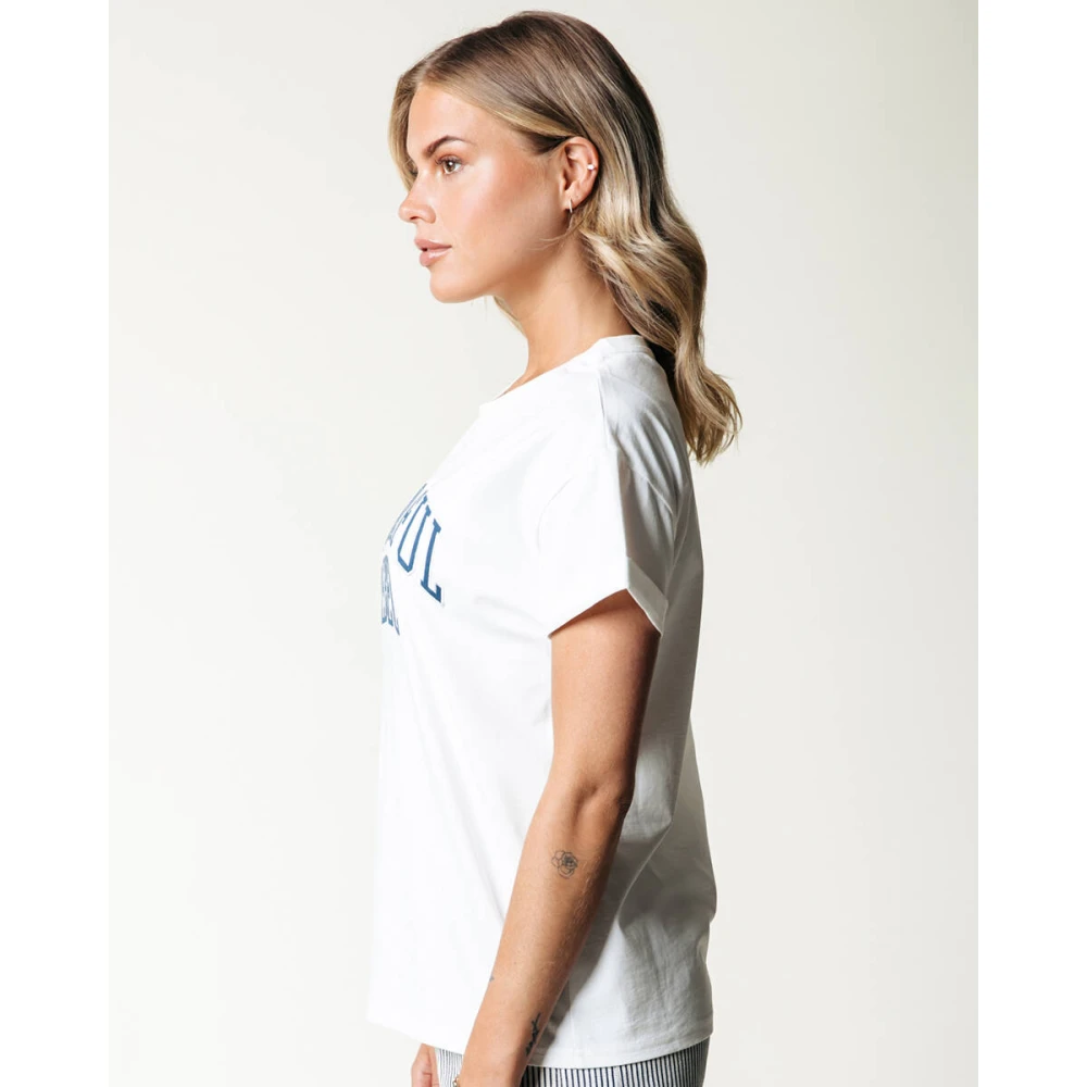 Colourful Rebel CR Print Boxy Tee White Dames