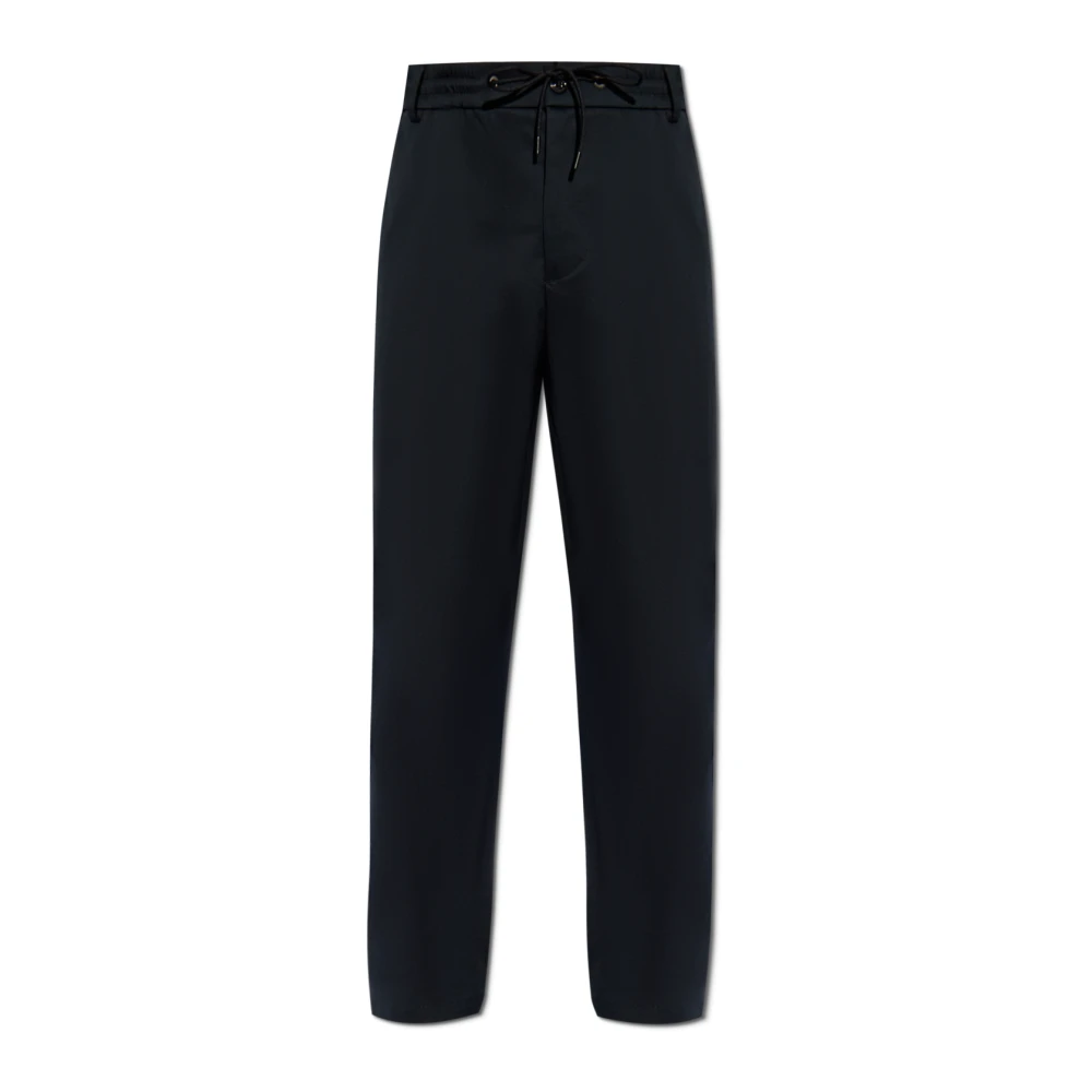 Moncler Men's Blue Straight Trousers, L, Cotton Trousers