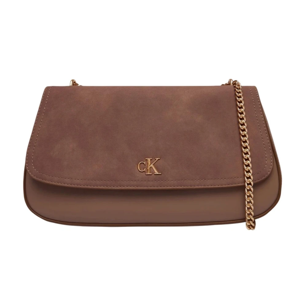 Calvin Klein Women's Brown Conv Chain Brushed Medium Bag