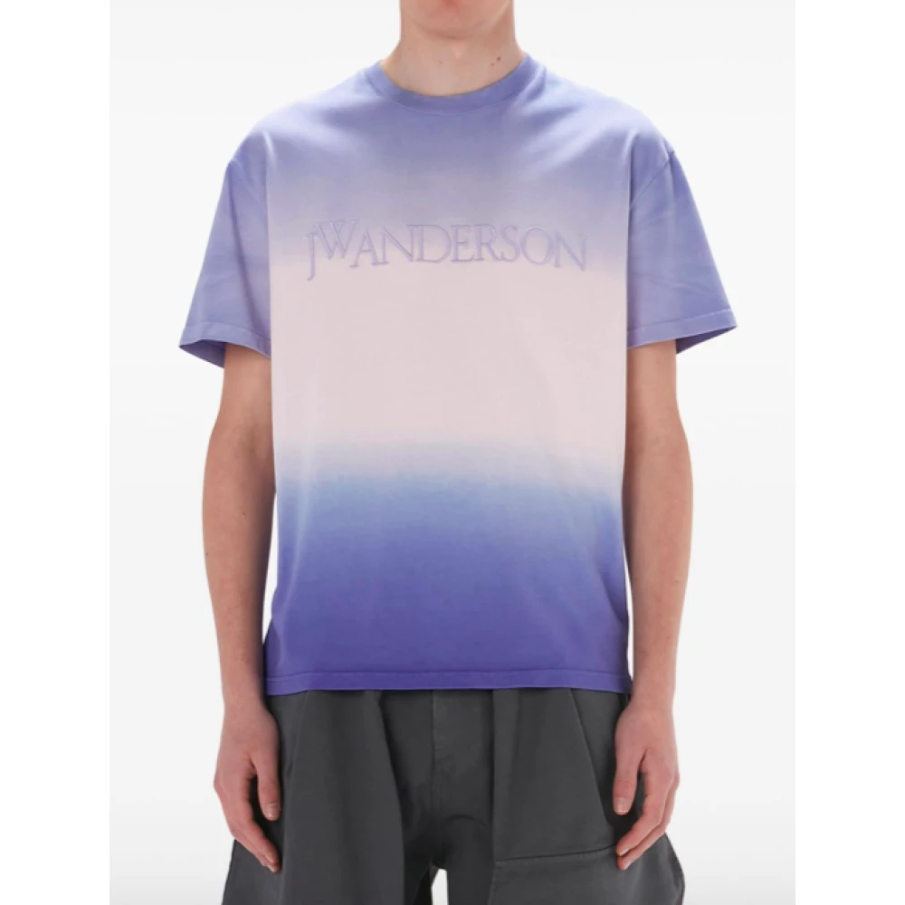 JW Anderson Gradient Geborduurd Lavendel T-shirt Purple Heren