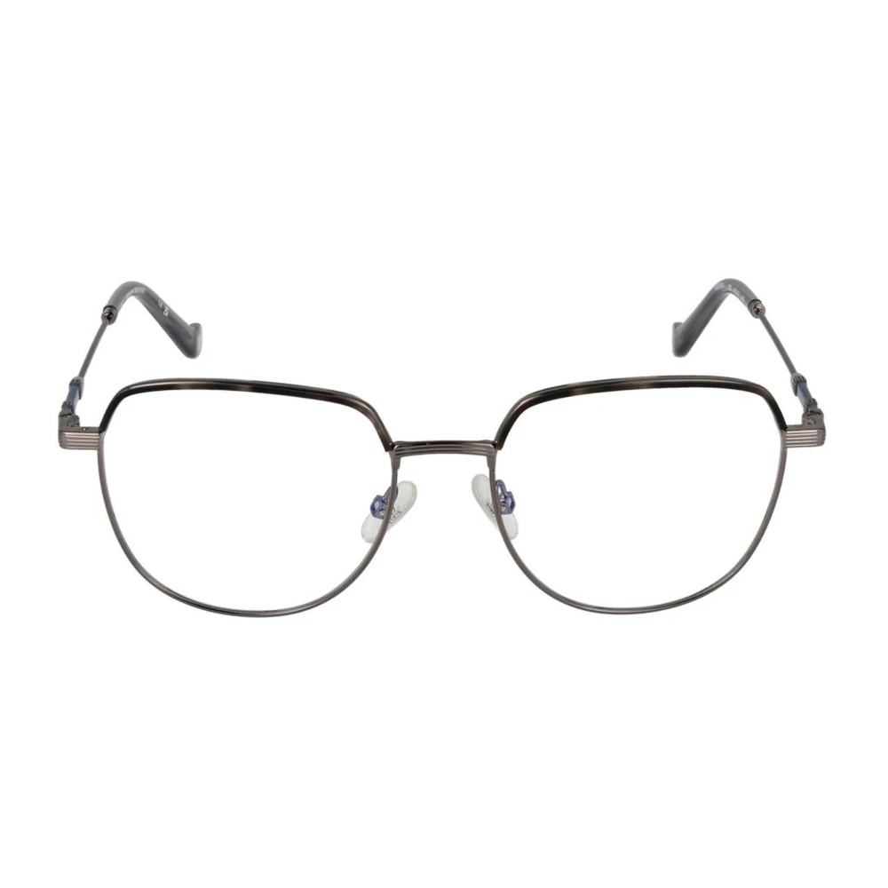 Hackett Heren Ronde Metalen Optische Monturen met Blauw Filter Gray Heren