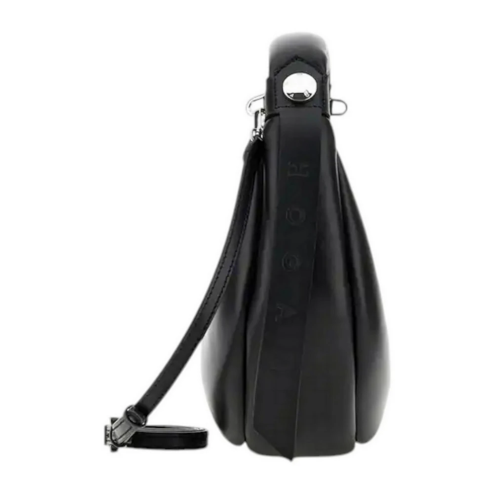 Hogan Zwarte Hobo Tas met Zijden Kwast Black Dames
