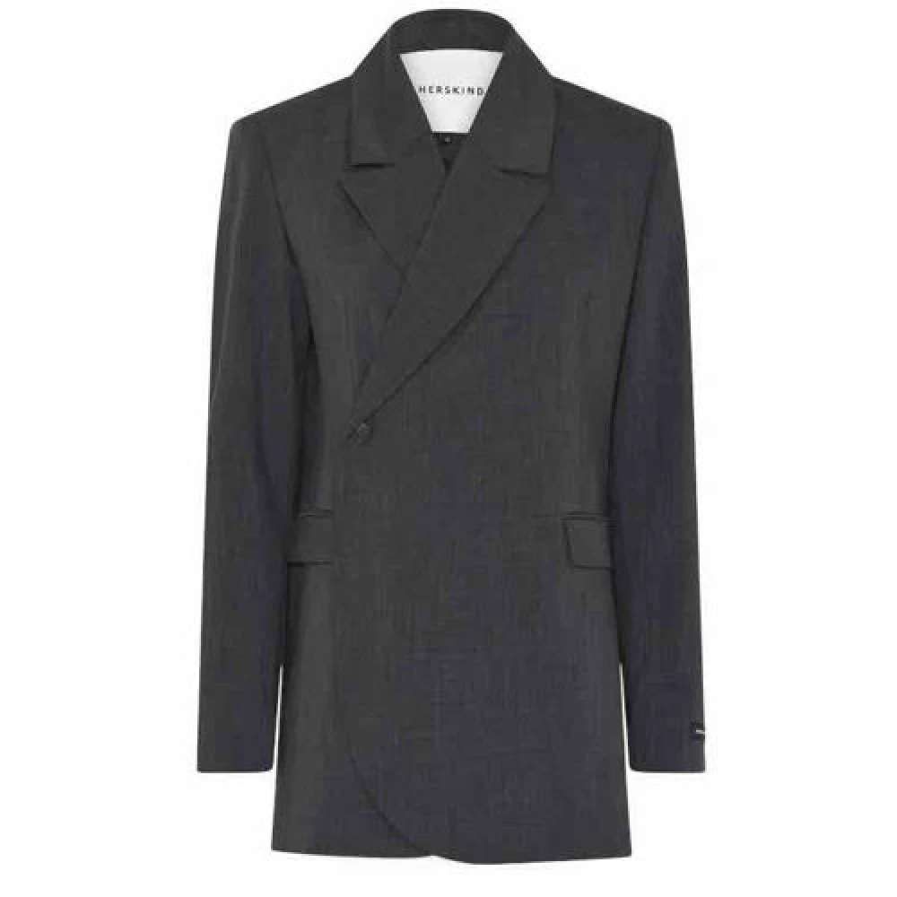 Birgitte Herskind Modern oversized blazer med sofistikerad kant Gray, Herr