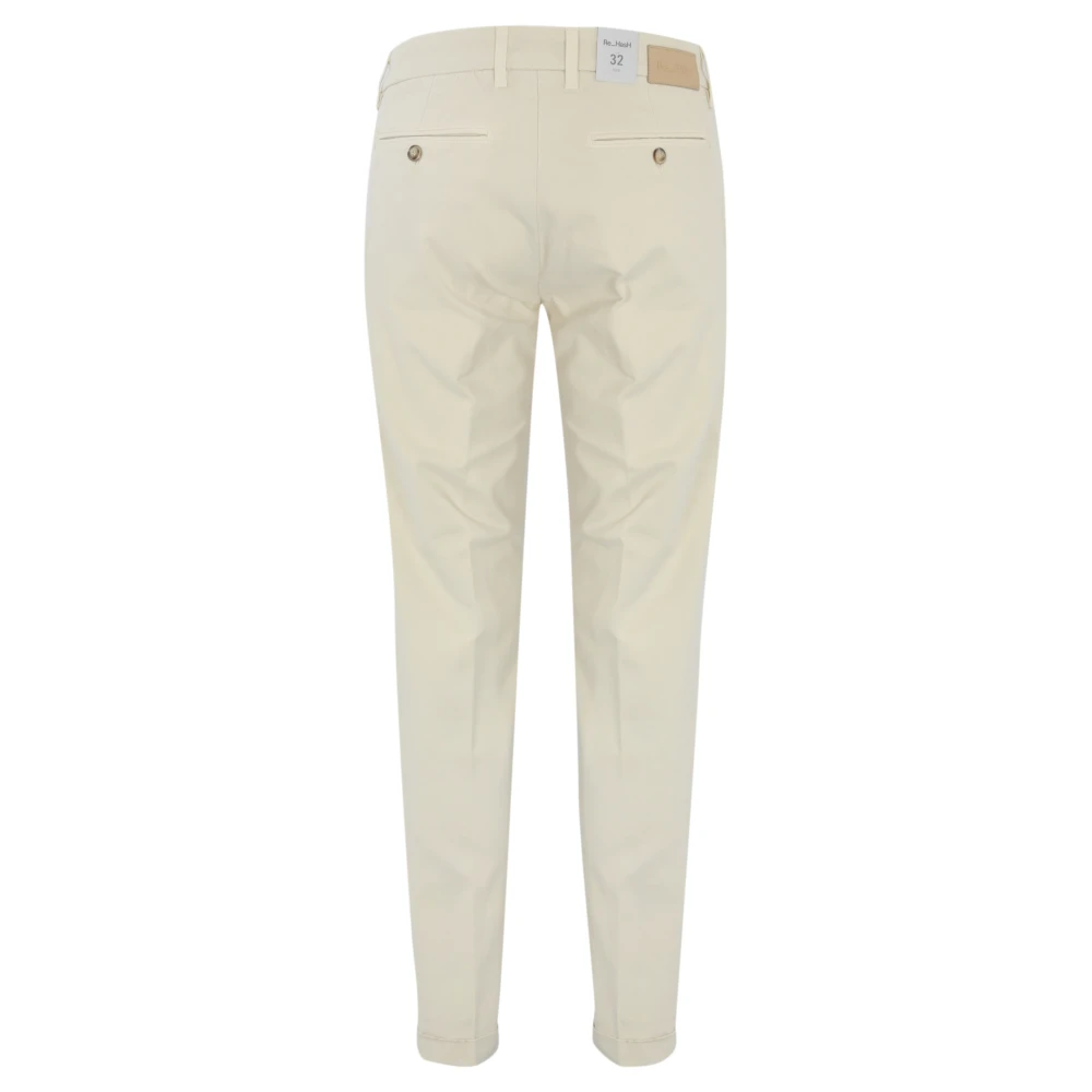 Re-Hash Witte katoenen slim fit broek White Heren