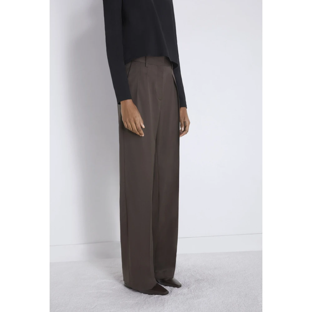 Loulou Studio Bruine wollen Sbiru broek Brown Dames