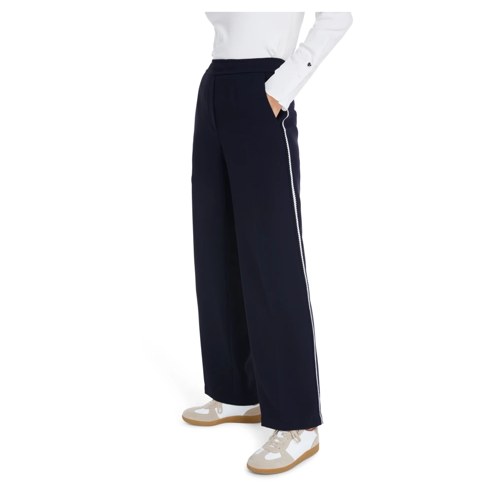 Marc Cain Wijde pasvorm broek Washington Blue Dames