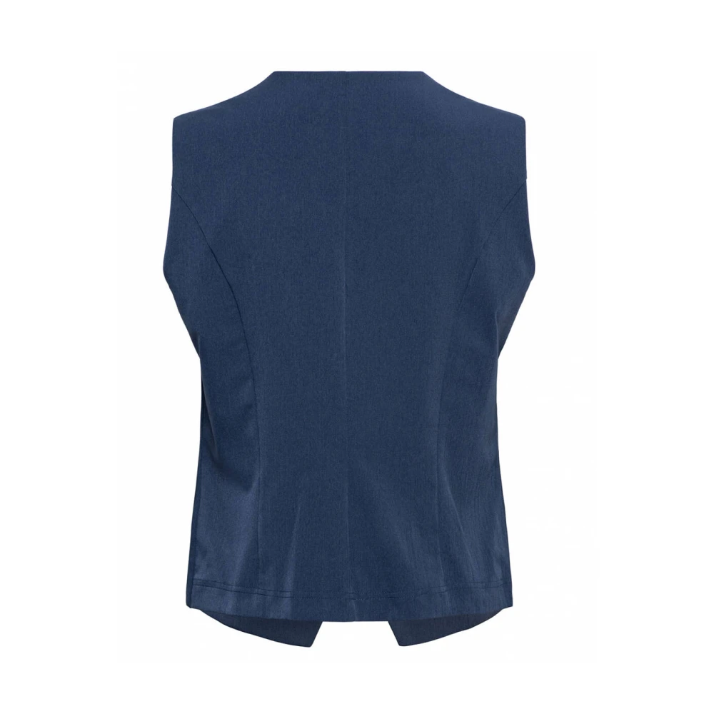 &Co Woman Gewatteerde Vest met Capuchon Blue Dames