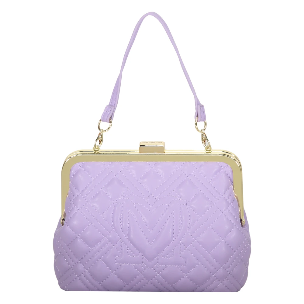 Love Moschino Gewatteerde Handtas met Afneembare Band Purple Dames
