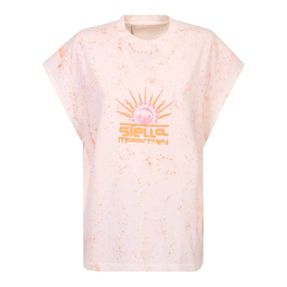 Stella Mccartney Logo-print Mouwloos T-shirt Pink Dames