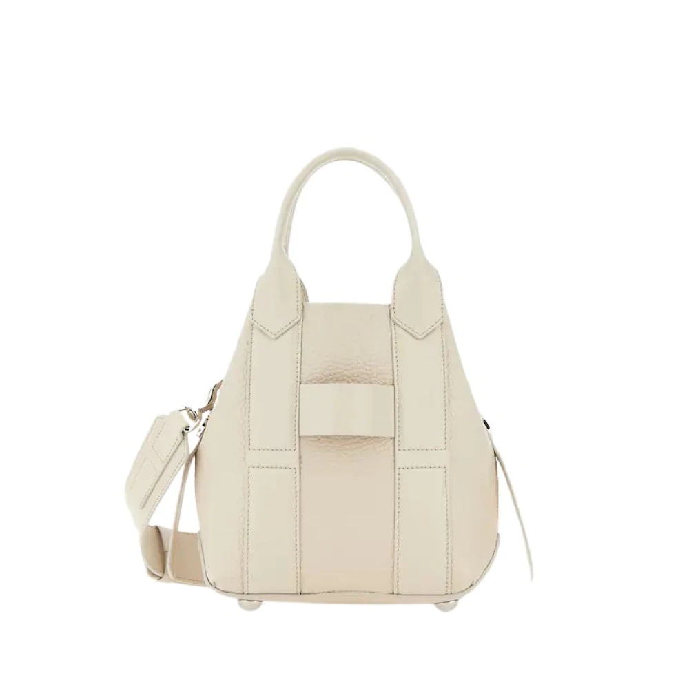 Hogan Klassieke Winkel Tas Ivoor Script Beige Dames