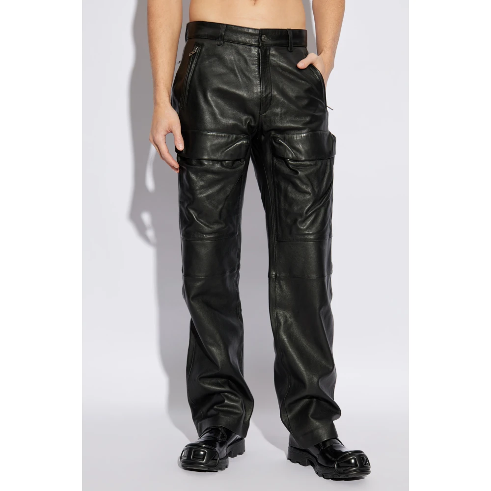 Diesel Leren broek P-Gast Black Heren
