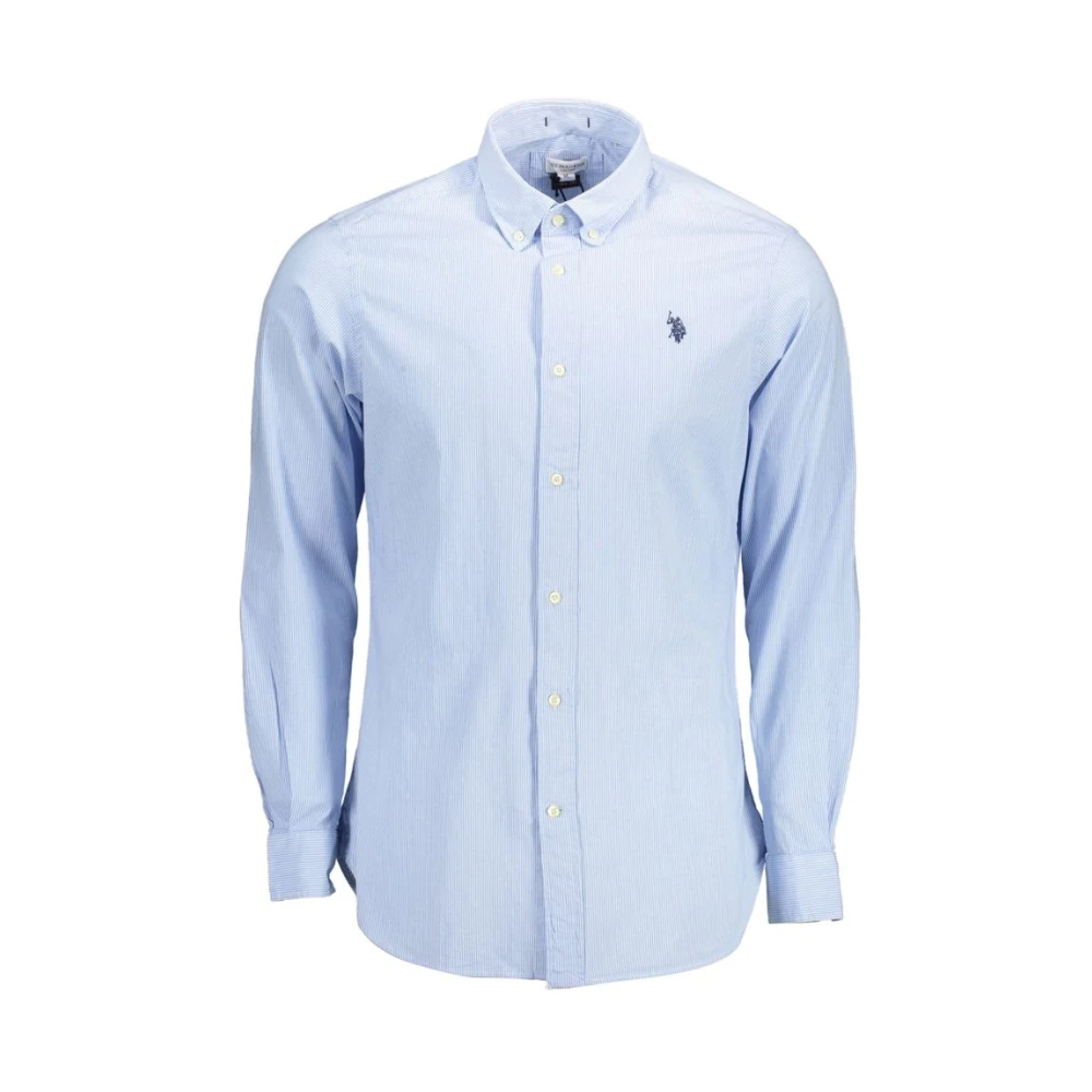 U.s. Polo Assn. Lichtblauw katoenen overhemd voor mannen Blue Heren
