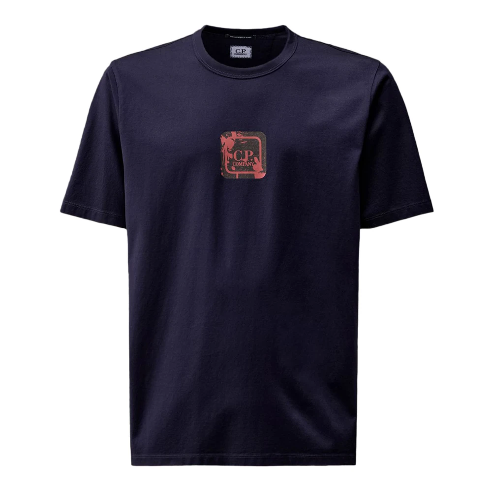 C.P. Company Blauw Grafische Print Katoenen T-shirt Blue Heren
