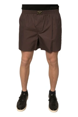Dolce & Gabbana Bruna Bomullsblandning Midjehöga Shorts för Herrar