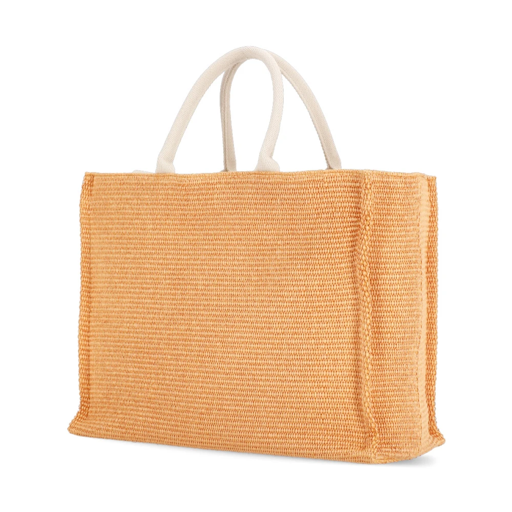 Marni Oranje Katoenen Winkel Tas met Geborduurd Logo Orange Dames