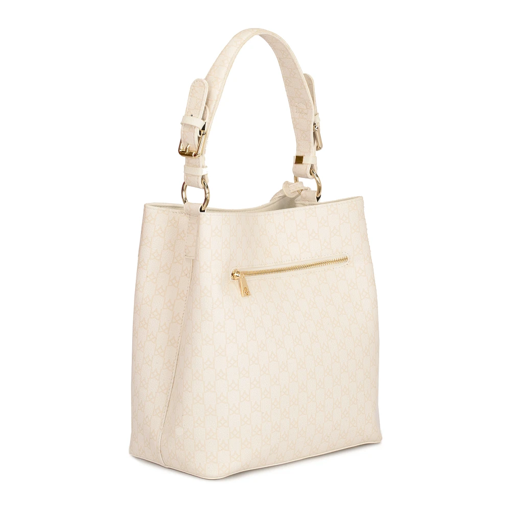 Kazar Beige Print Leren Handtas White Dames