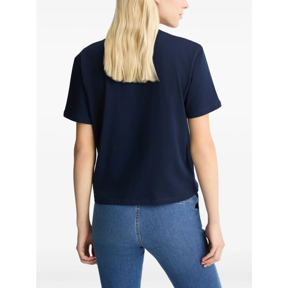 Liu Jo Navy Blue Crew Neck T-shirt Blue Dames