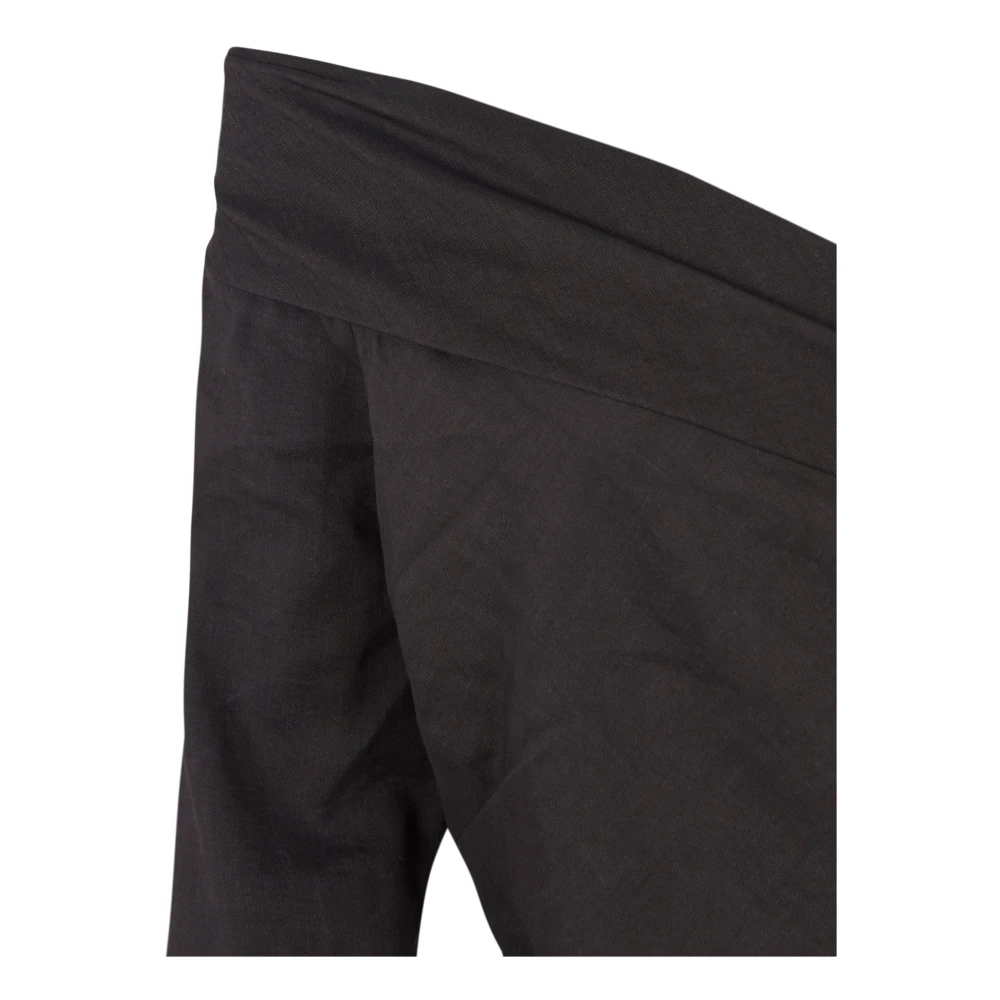 Cortana Mira crop top in hennep en viscose grafiet Black Dames