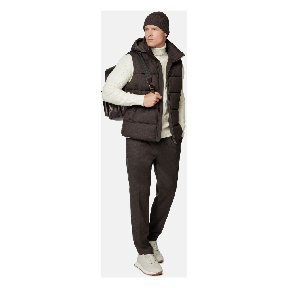 Boggi Milano Donsjas met capuchon van flanel Blue Heren