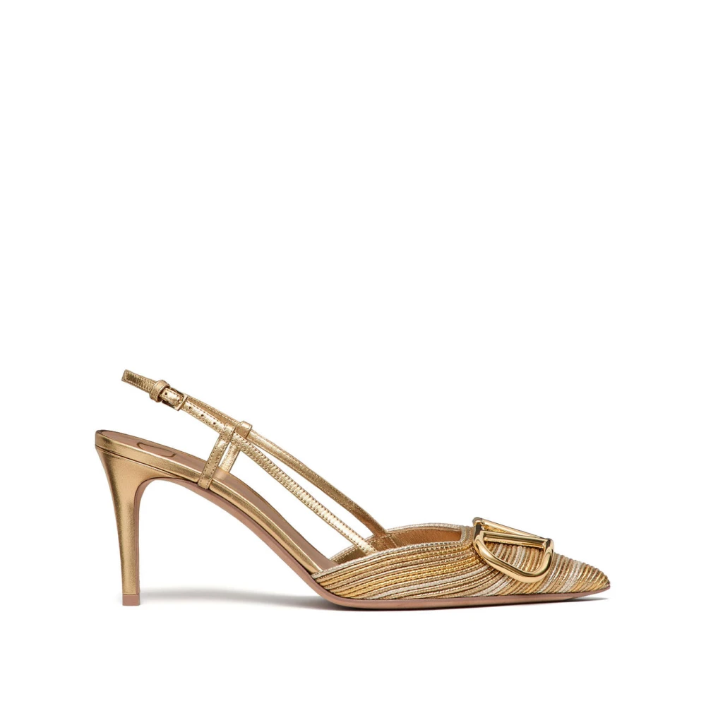 Valentino Garavani Women's Beige Slingback Pointed Toe Heels
