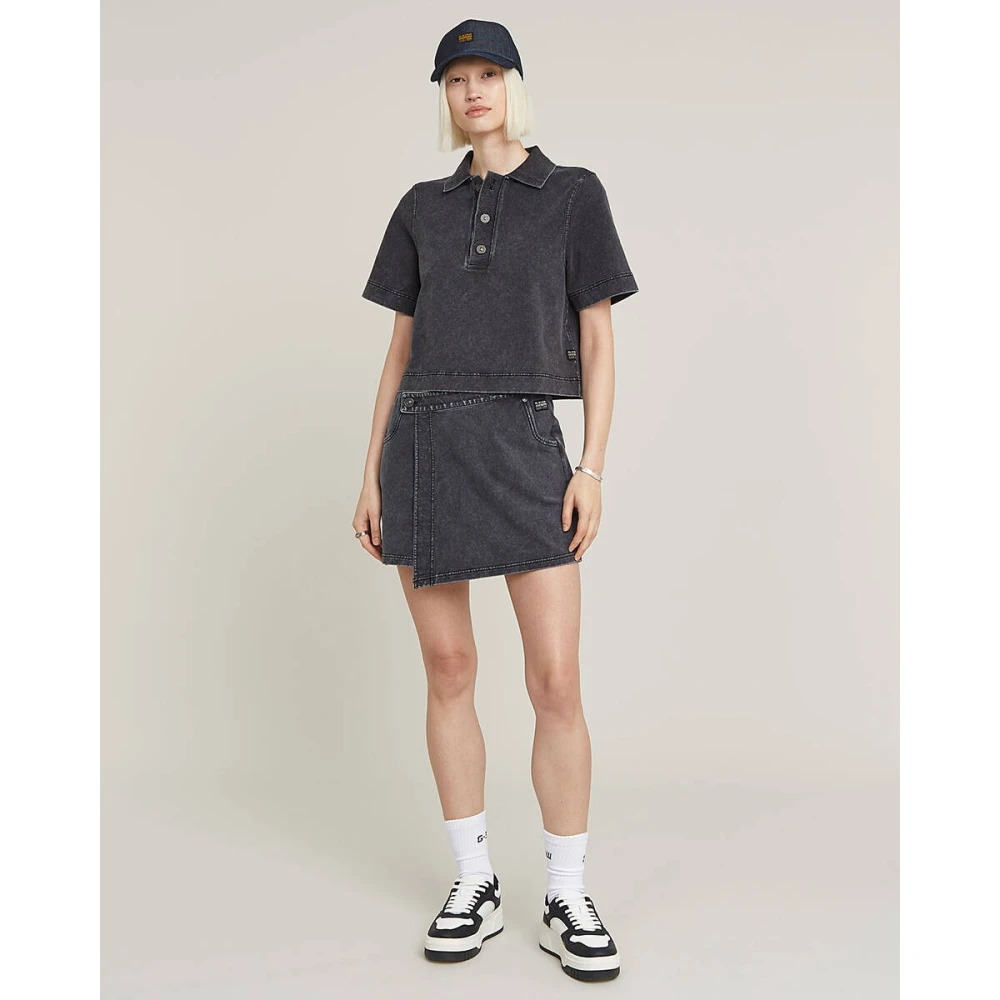 G-Star Overdyed Polo Sweatshirt voor Vrouwen Black Dames