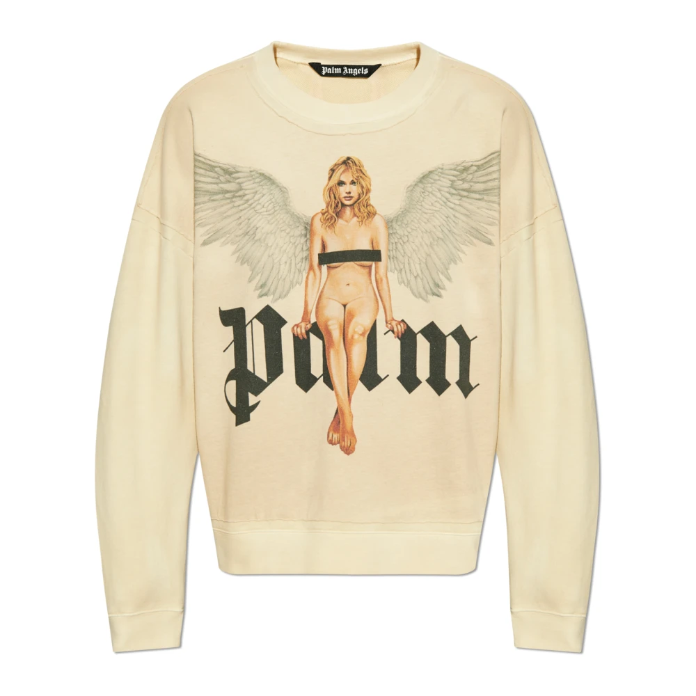 Palm Angels Gedrukte Sweatshirt Beige Heren