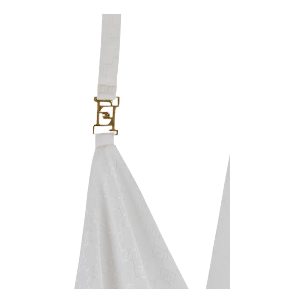 Elisabetta Franchi Chique Jurk met Rits en V-Hals White Dames