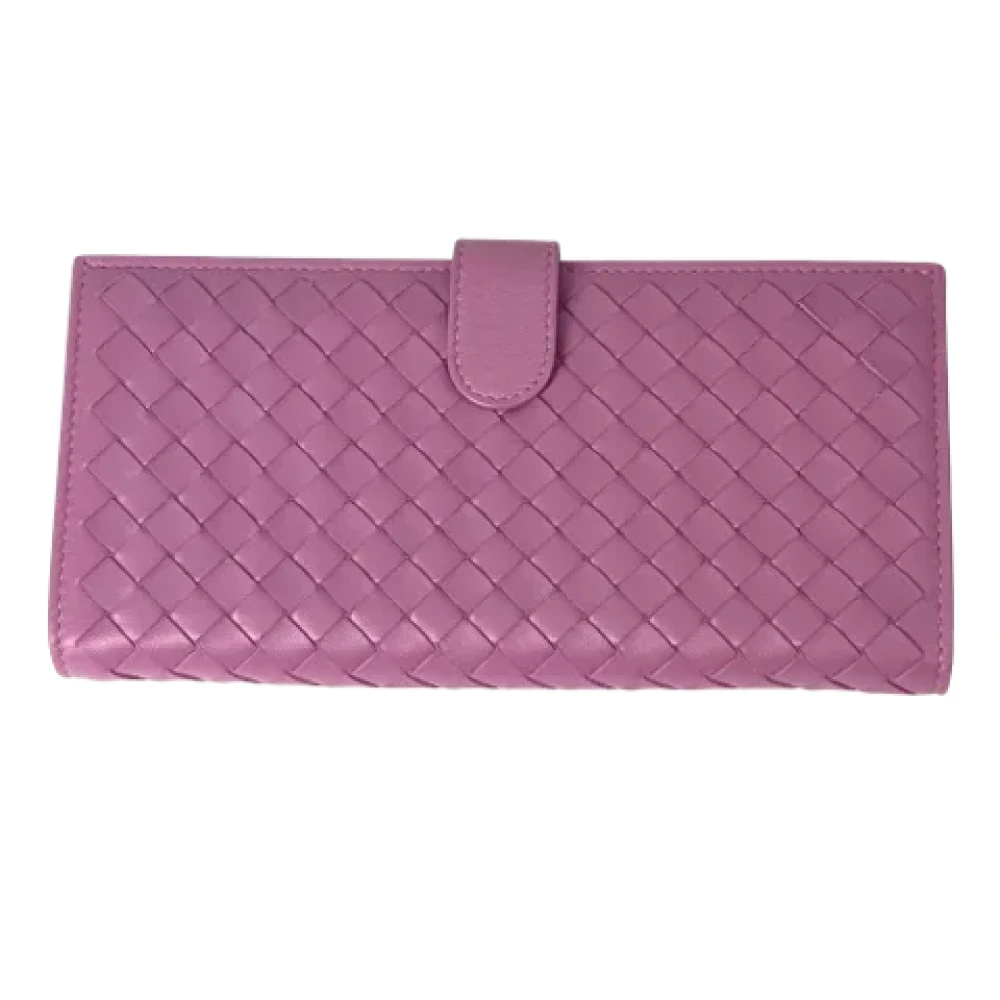 Bottega Veneta Vintage Pre-owned Leather wallets Purple Dames
