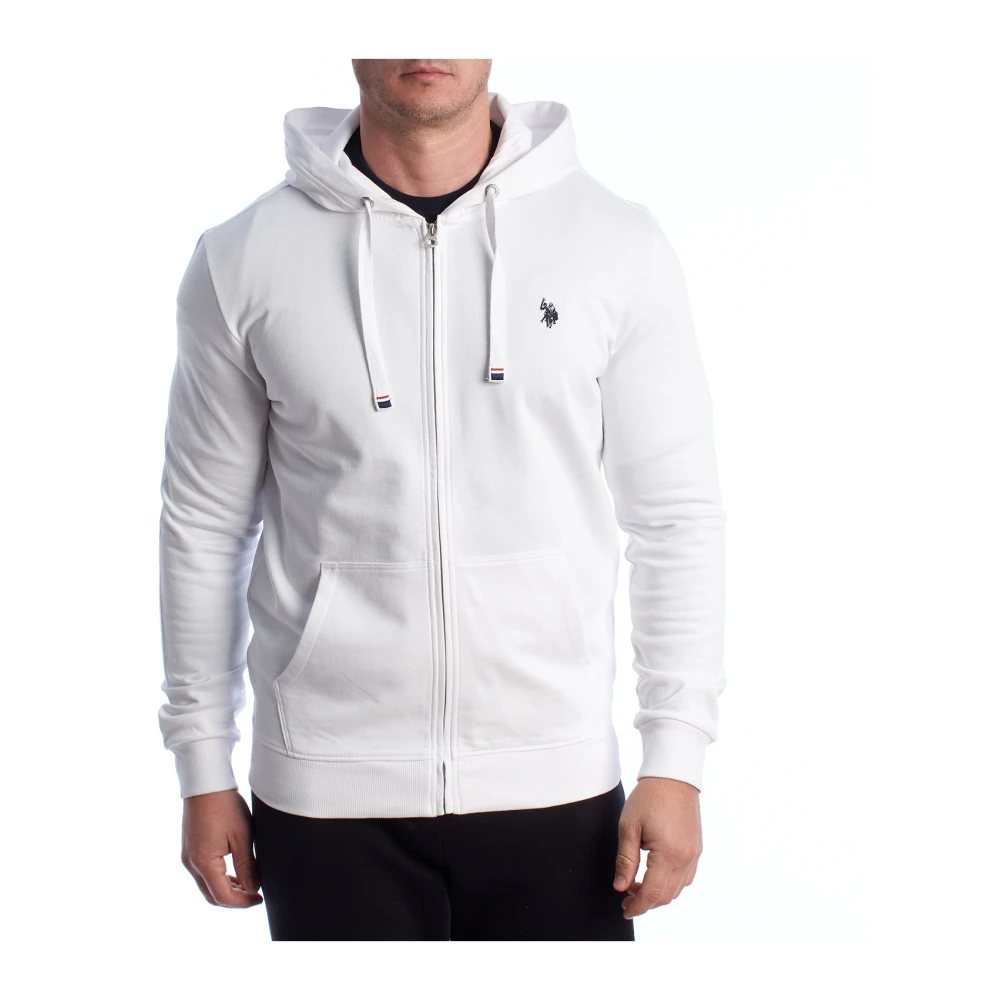 U.s. Polo Assn. Men's White Zip-Throughs, 2XL, Zip-Through Hooded Sweatshirt