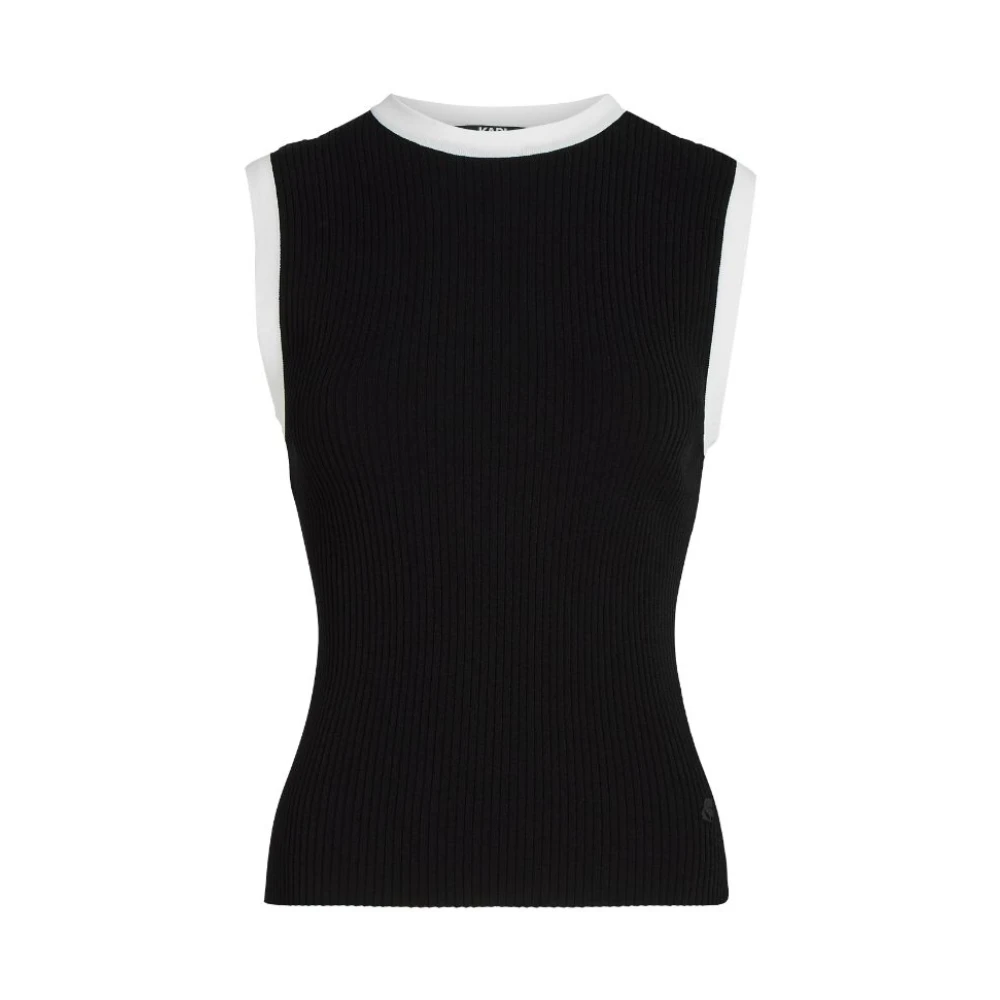 Karl Lagerfeld TOP SM Zwart WIT Vivos Black Dames