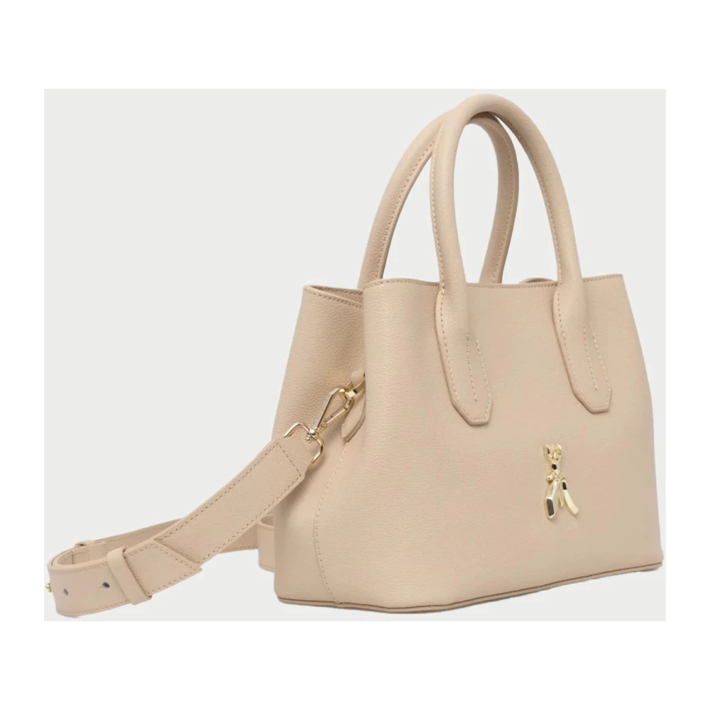 PATRIZIA PEPE Beige Leren Mini Shopper Beige Dames