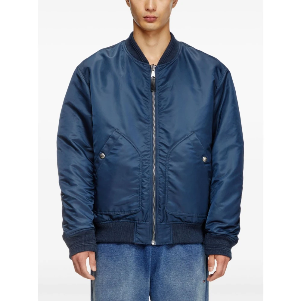 Diesel Blauwe Parka Jas voor Mannen Blue Heren