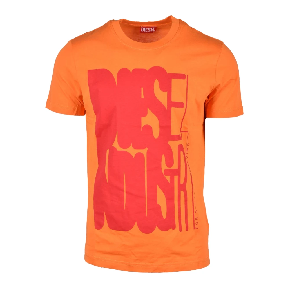Diesel Katoenen T-shirt Orange Heren