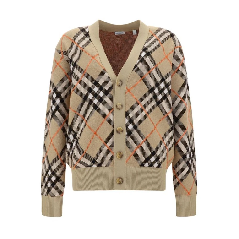 Burberry Iconisch Ruitpatroon V-hals Vest Beige Heren