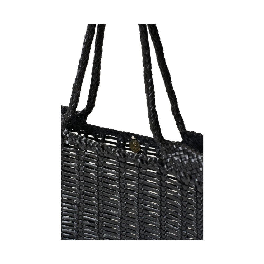 Dragon Diffusion Gevlochten leren shopper tas Black Dames