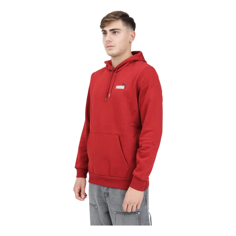 Puma Rode hoodie met klein logo Red Heren