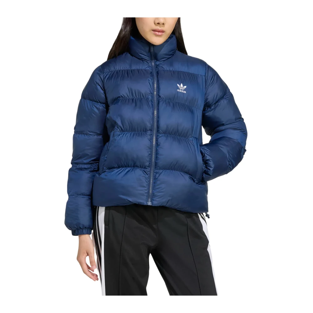 Adidas Women's Blue Jackets, Xs, Adicolor Short Puffer