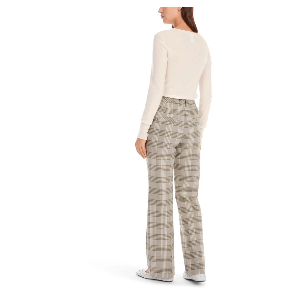 Marc Cain Moderne Elegantie Geruite Broek Multicolor Dames